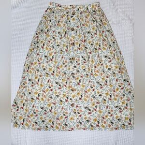 Floral Print Pleated Button Front Midi Skirt - Inherit Clothing Co